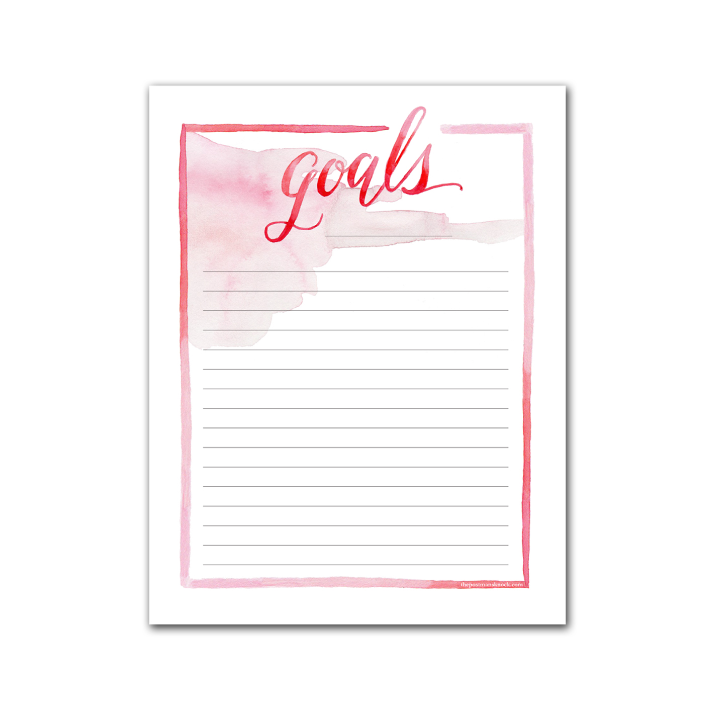 Printable Goal List {Ombre Watercolor} The Postman #39 s Knock