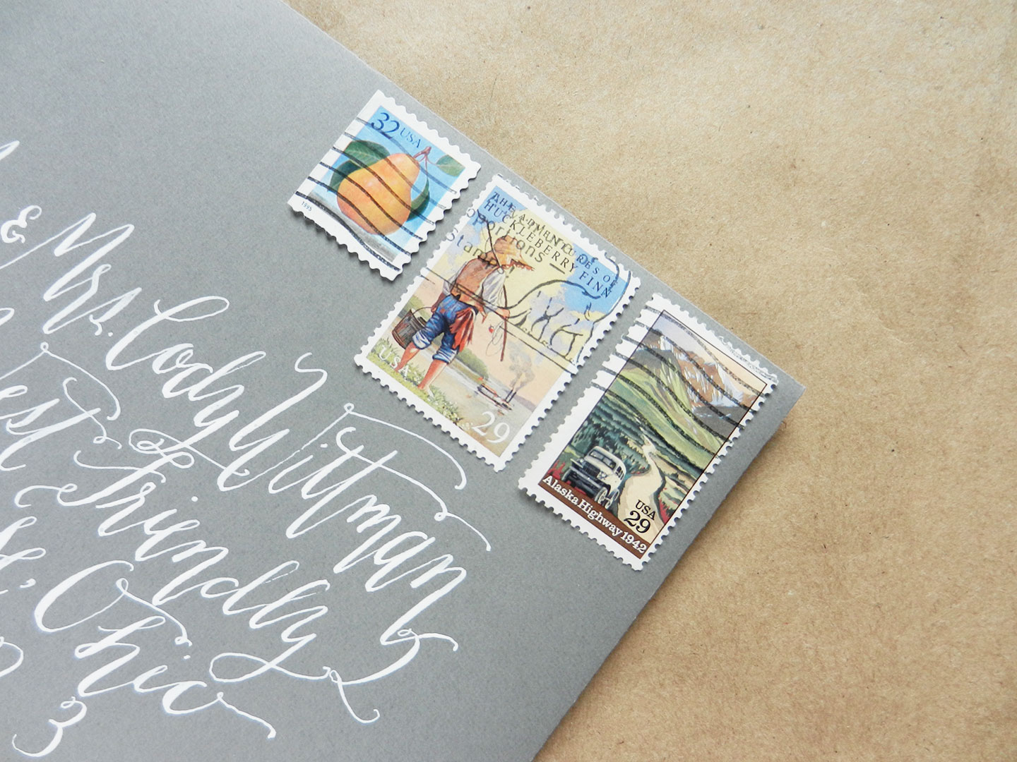 Vintage Stamp Collages on Envelopes