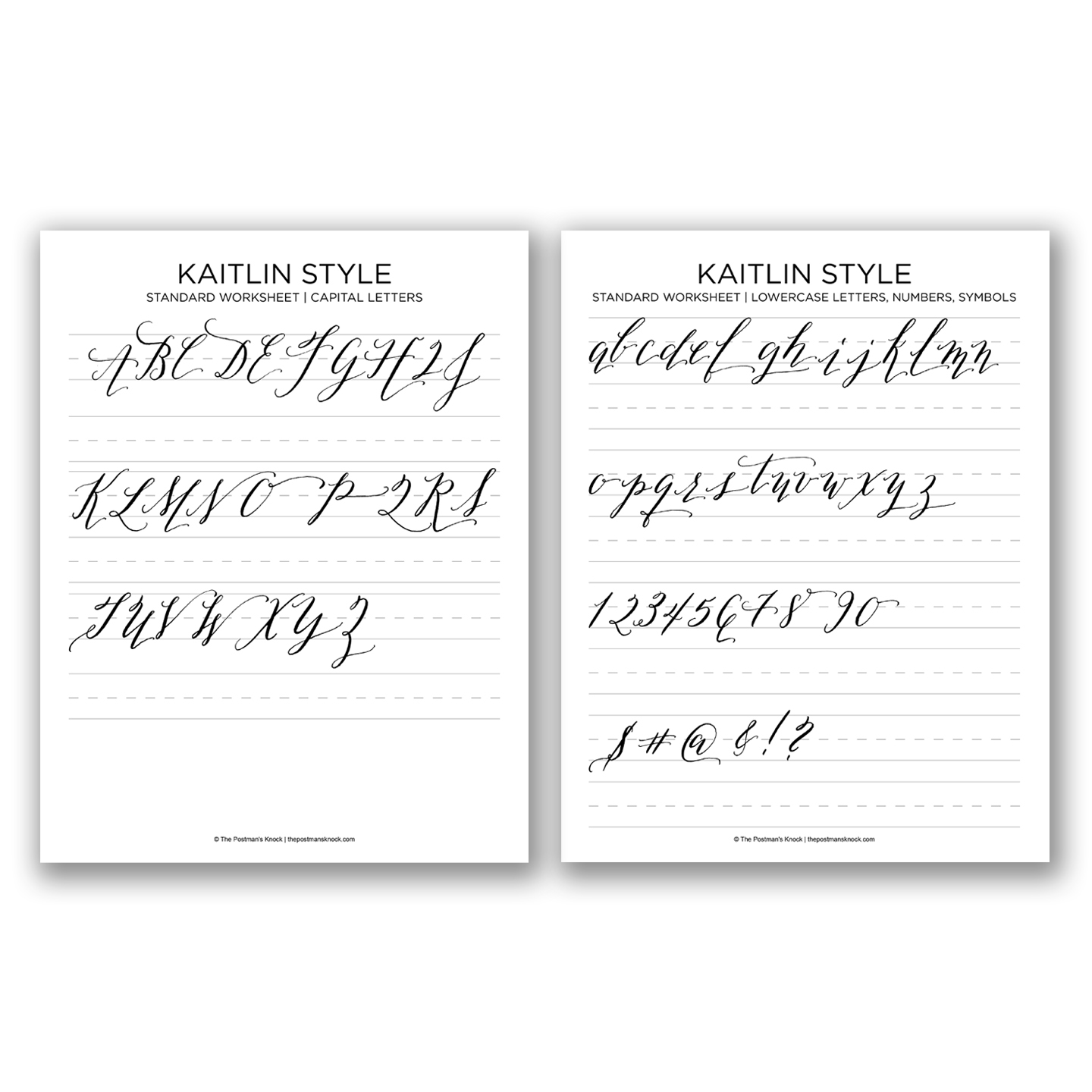 Free Basic Calligraphy Worksheet {Kaitlin Style} The Postman's Knock