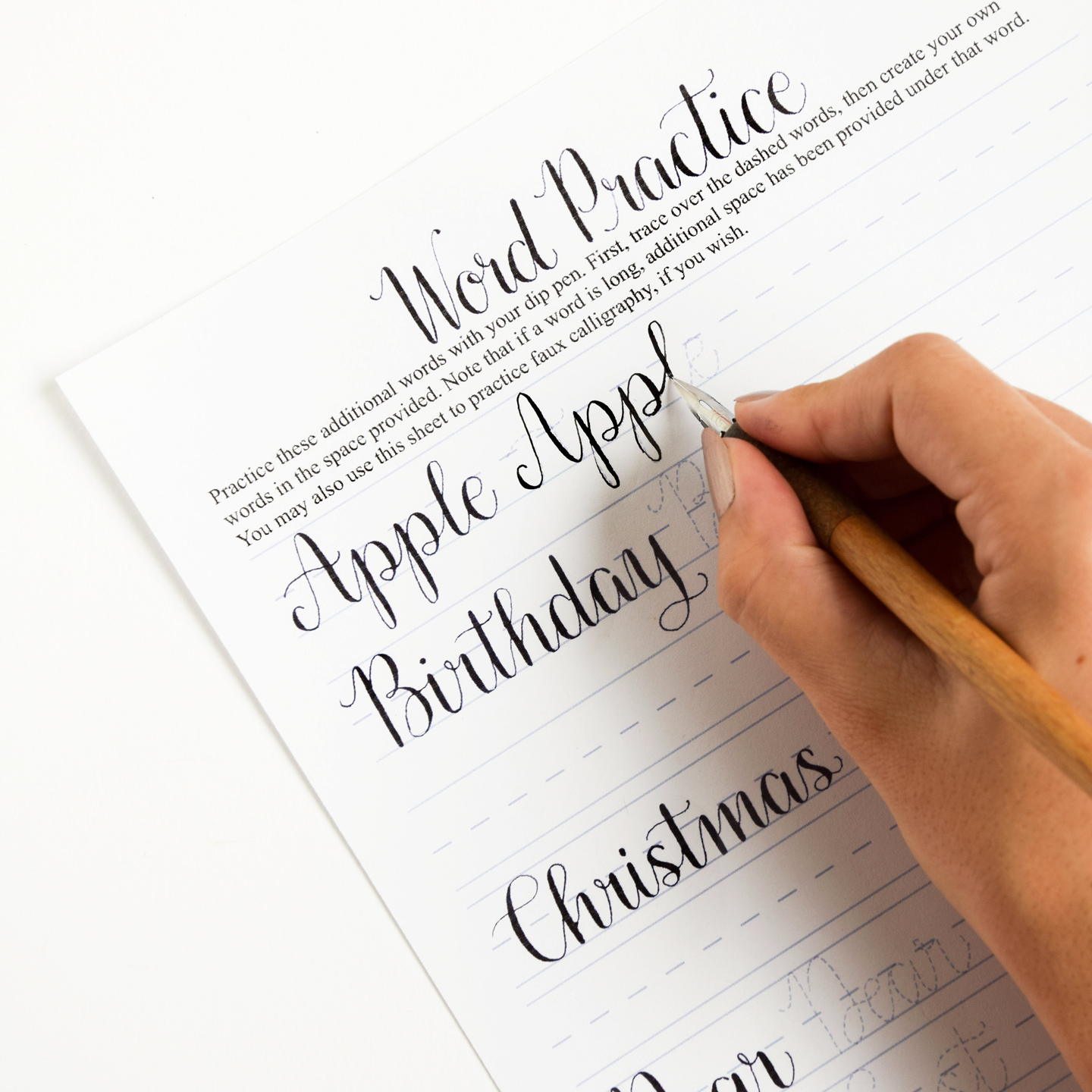 Premium Calligraphy Worksheet Set Amy Style | The Postman's Knock