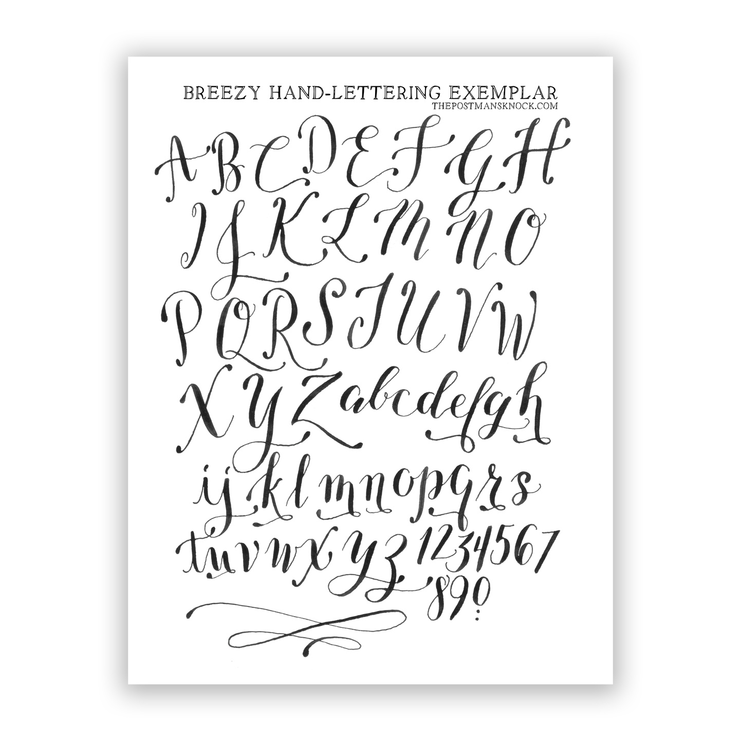 Free Basic Breezy Hand Lettering Exemplar The Postman s Knock