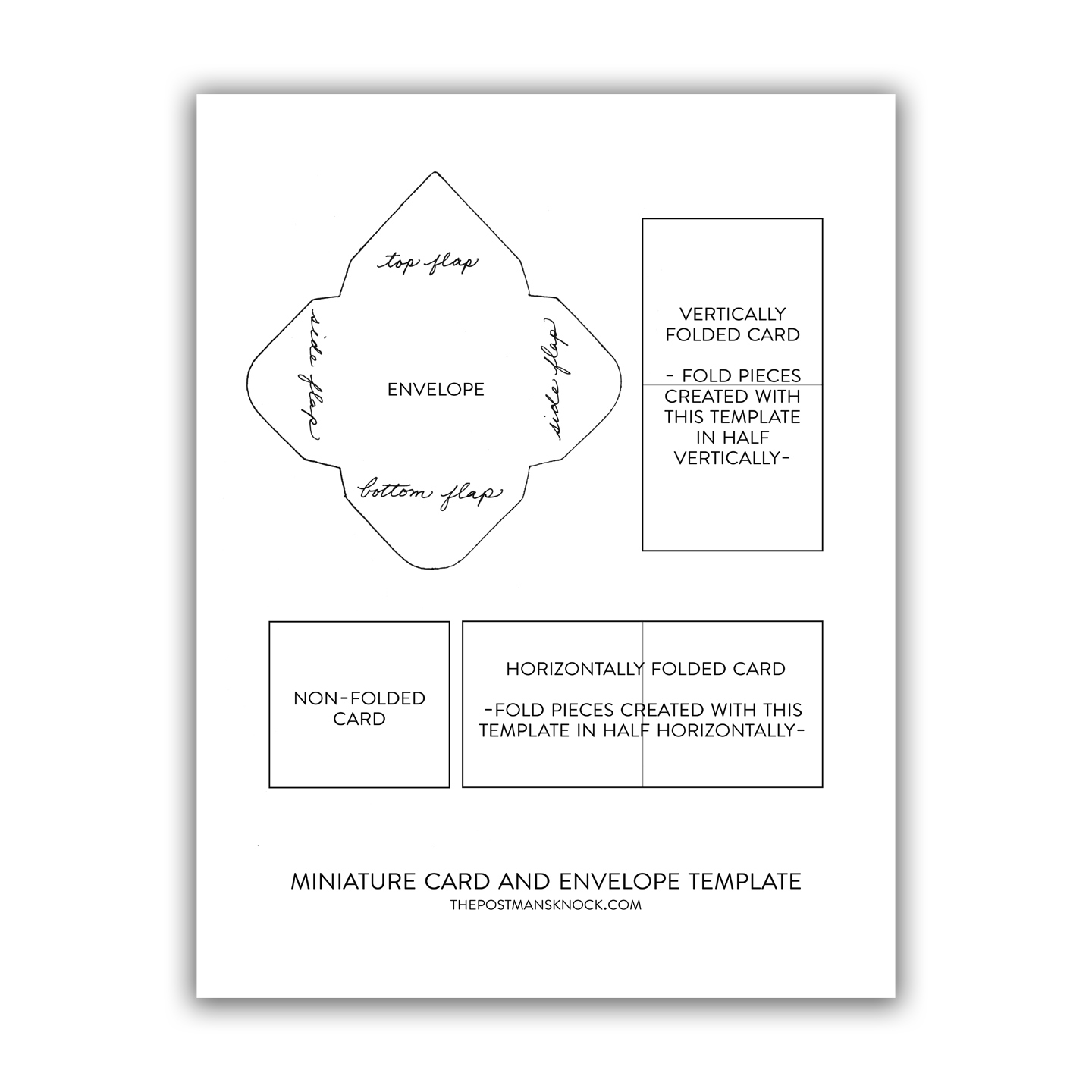 Miniature Card + Envelope Printable Template – The Postman's Knock