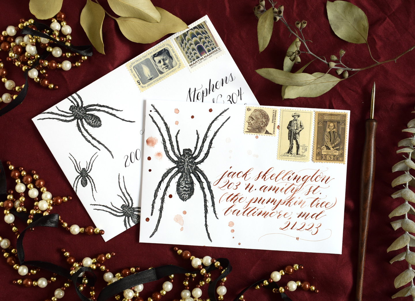 Spider Halloween Mail Art Printable Envelopes The Postman's Knock