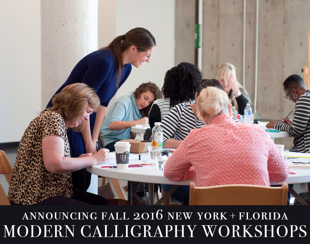 Fall 2016 New York + Florida Modern Calligraphy Workshops
