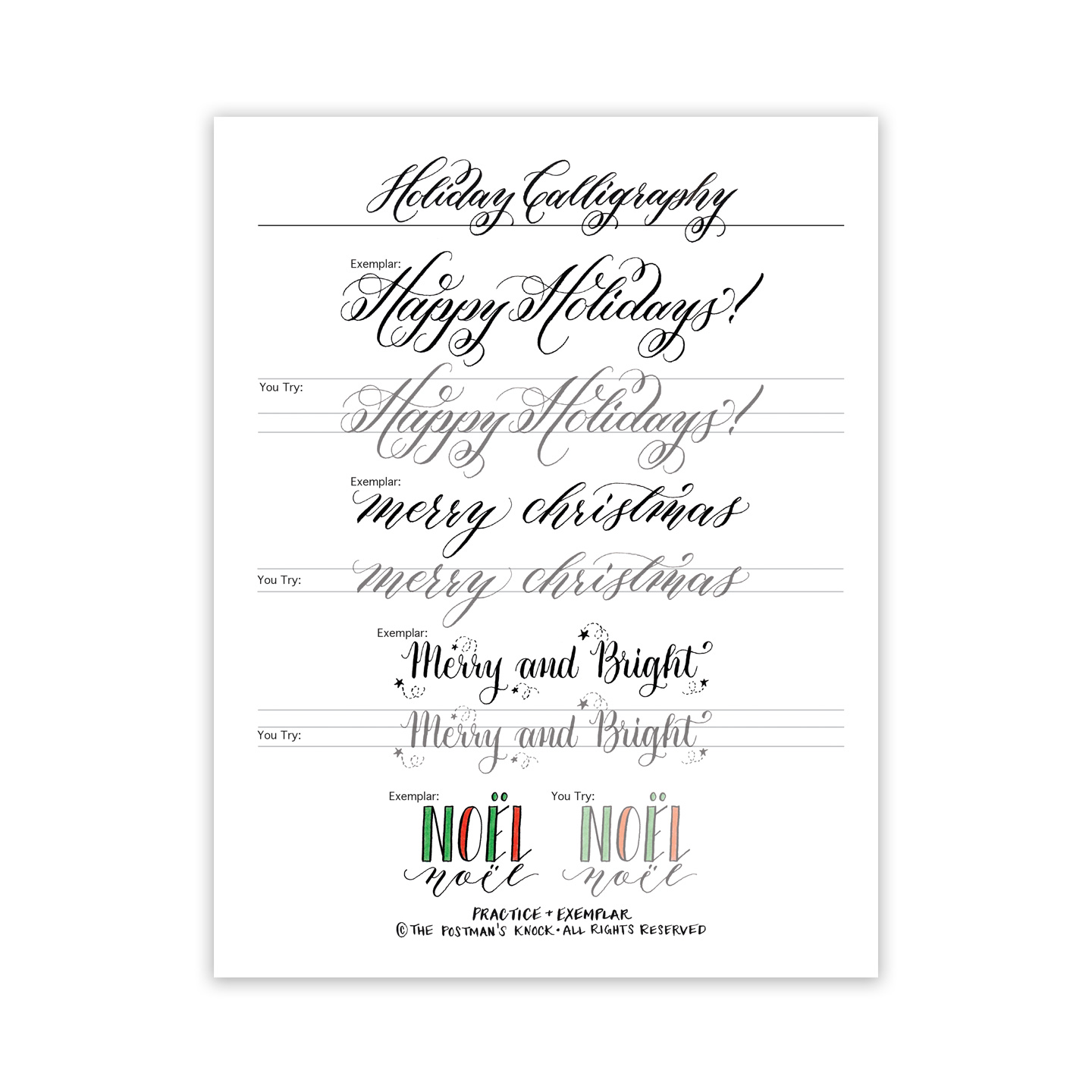 Free Holiday Calligraphy Exemplar The Postman S Knock