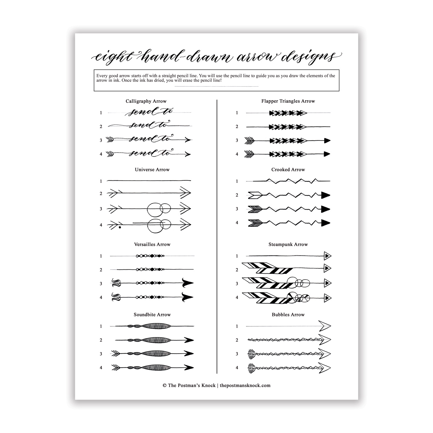Arrow Designs Printable | The Postman's Knock