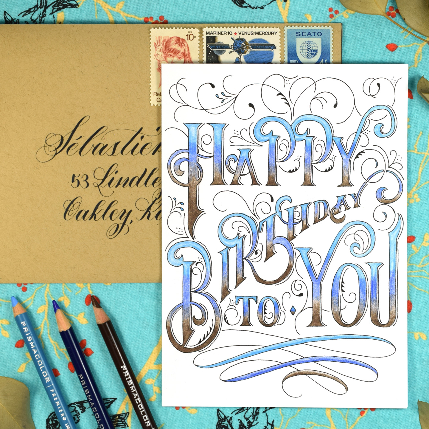 Hand-Lettered Printable Birthday Card