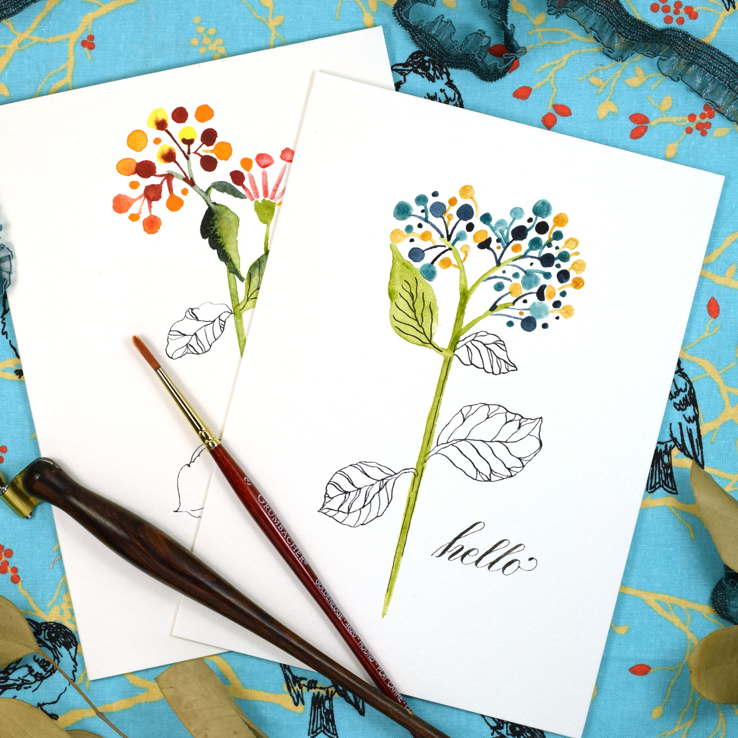Floral Sketch “Just Because” Card Tutorial
