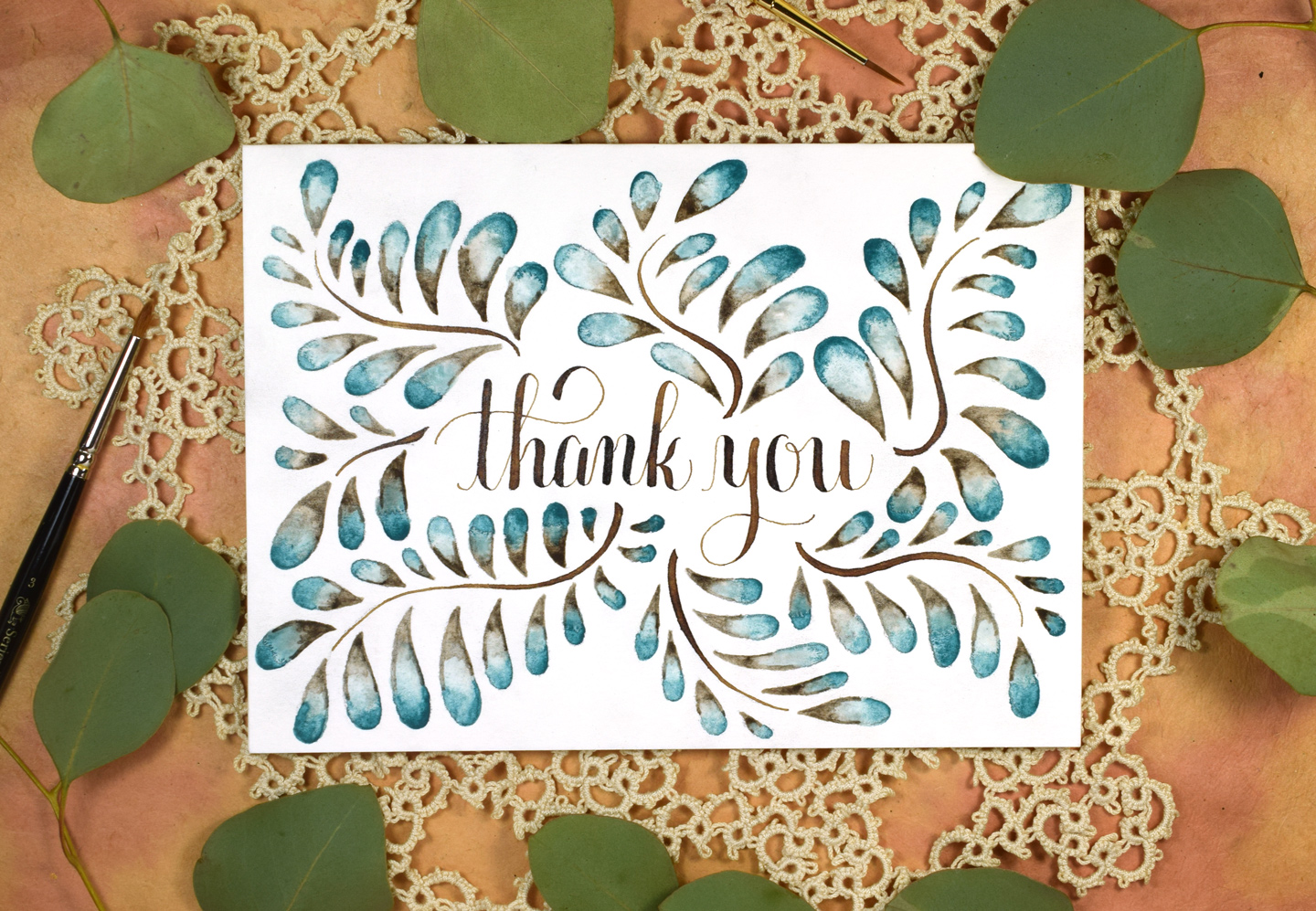 Blended Watercolor Thank You Card Tutorial