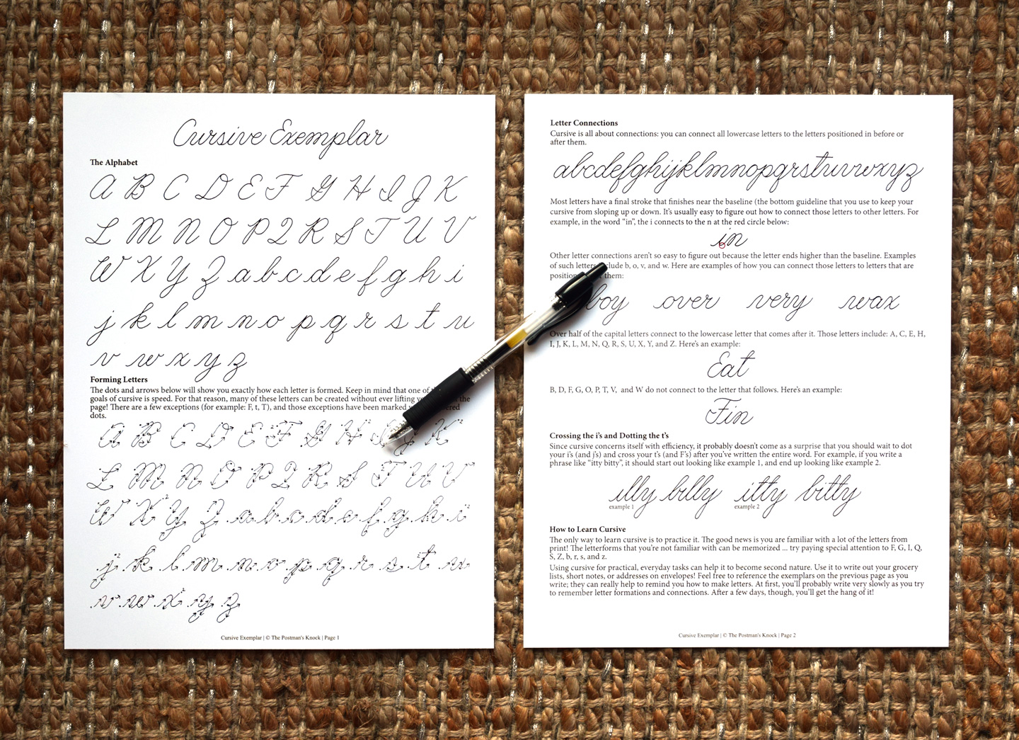 How to Write in Cursive + a Free Exemplar