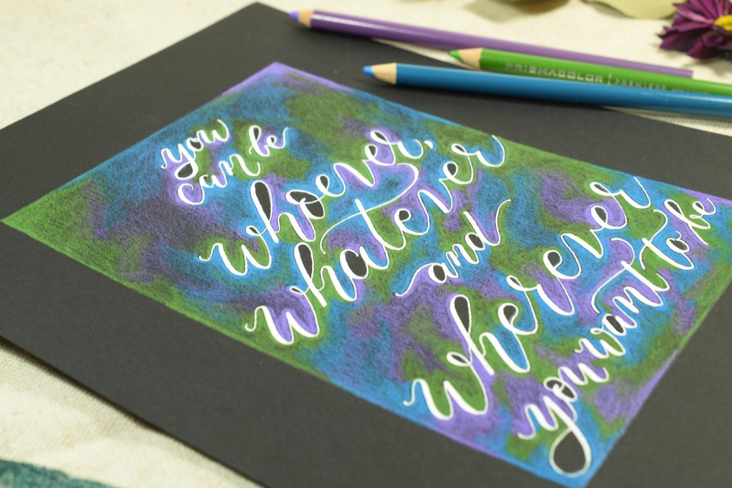 Simple Colored Pencil Calligraphy Tutorial