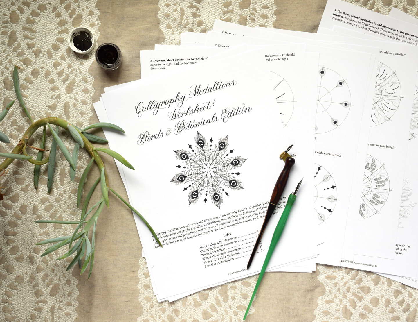 Introducing the Calligraphy Medallions Worksheet: Birds & Botanicals Edition
