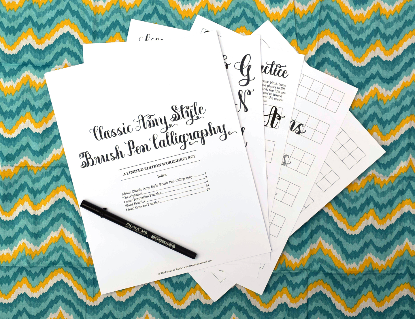 Classic Amy Style BRUSH PEN Calligraphy Worksheet: Limited Edition