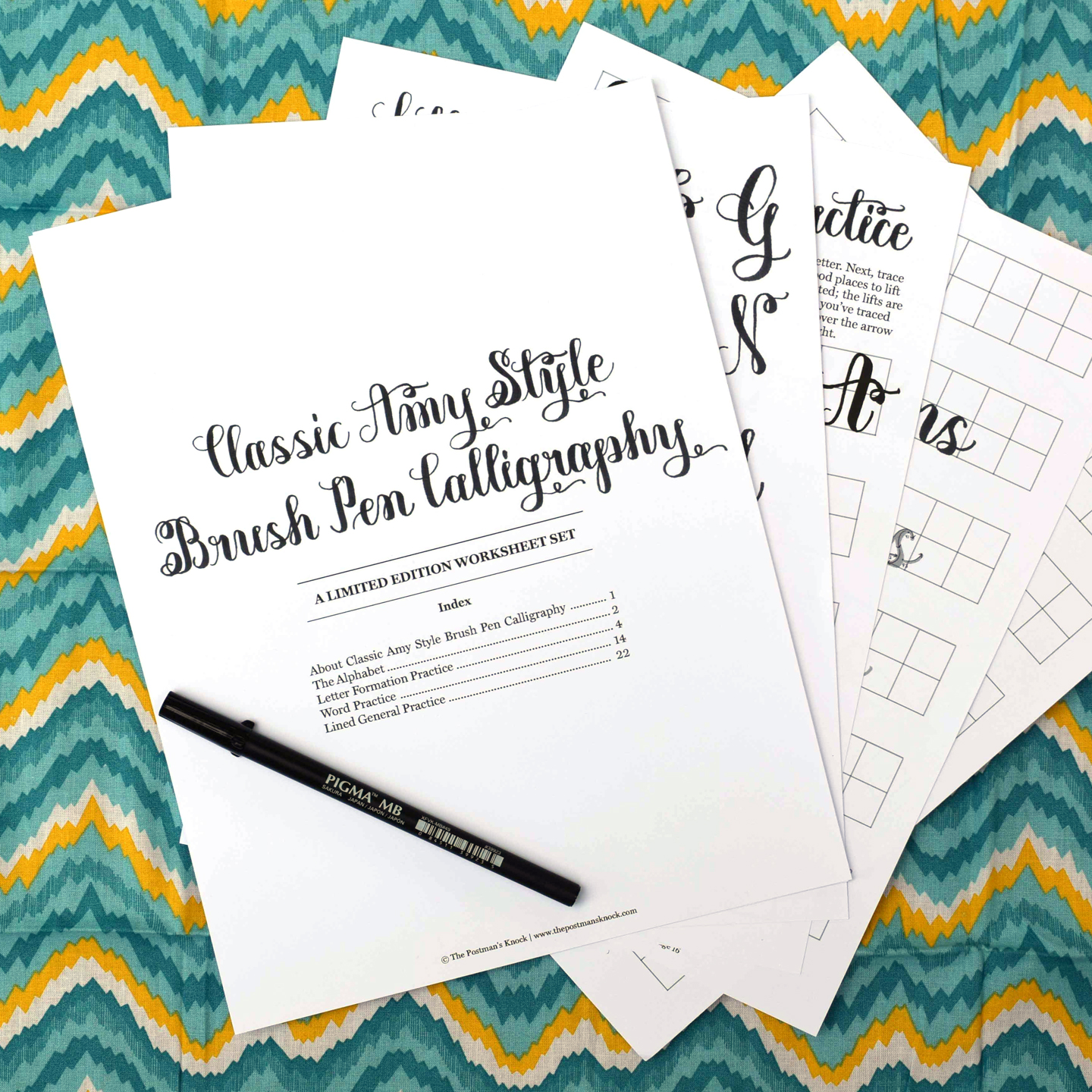 Classic Amy Style BRUSH PEN Calligraphy Worksheet: Limited Edition