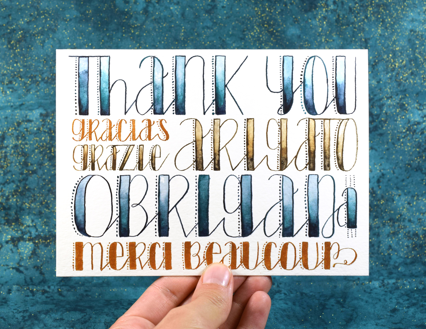 “Stitches” Hand-Lettered Thank You Card Tutorial