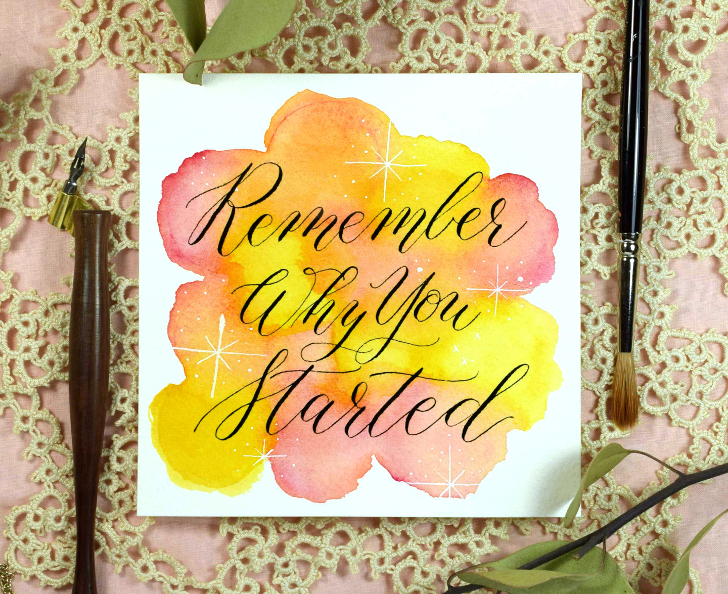 How to Combine Inked Calligraphy With Watercolors