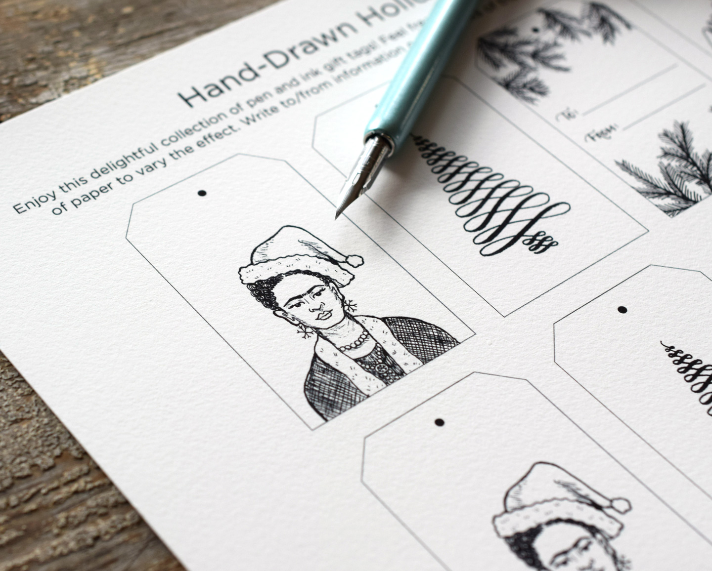 Free (Super Cool) Hand-Drawn Printable Gift Tags