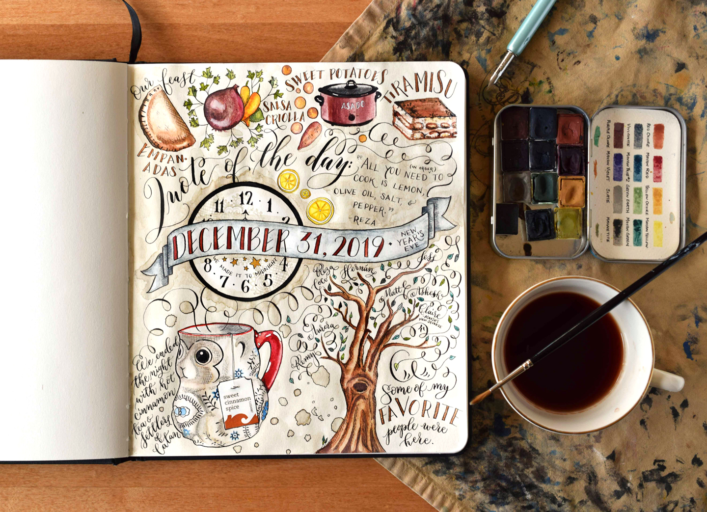 How to Add Color to Your “Day in the Life” Sketchbook Layout