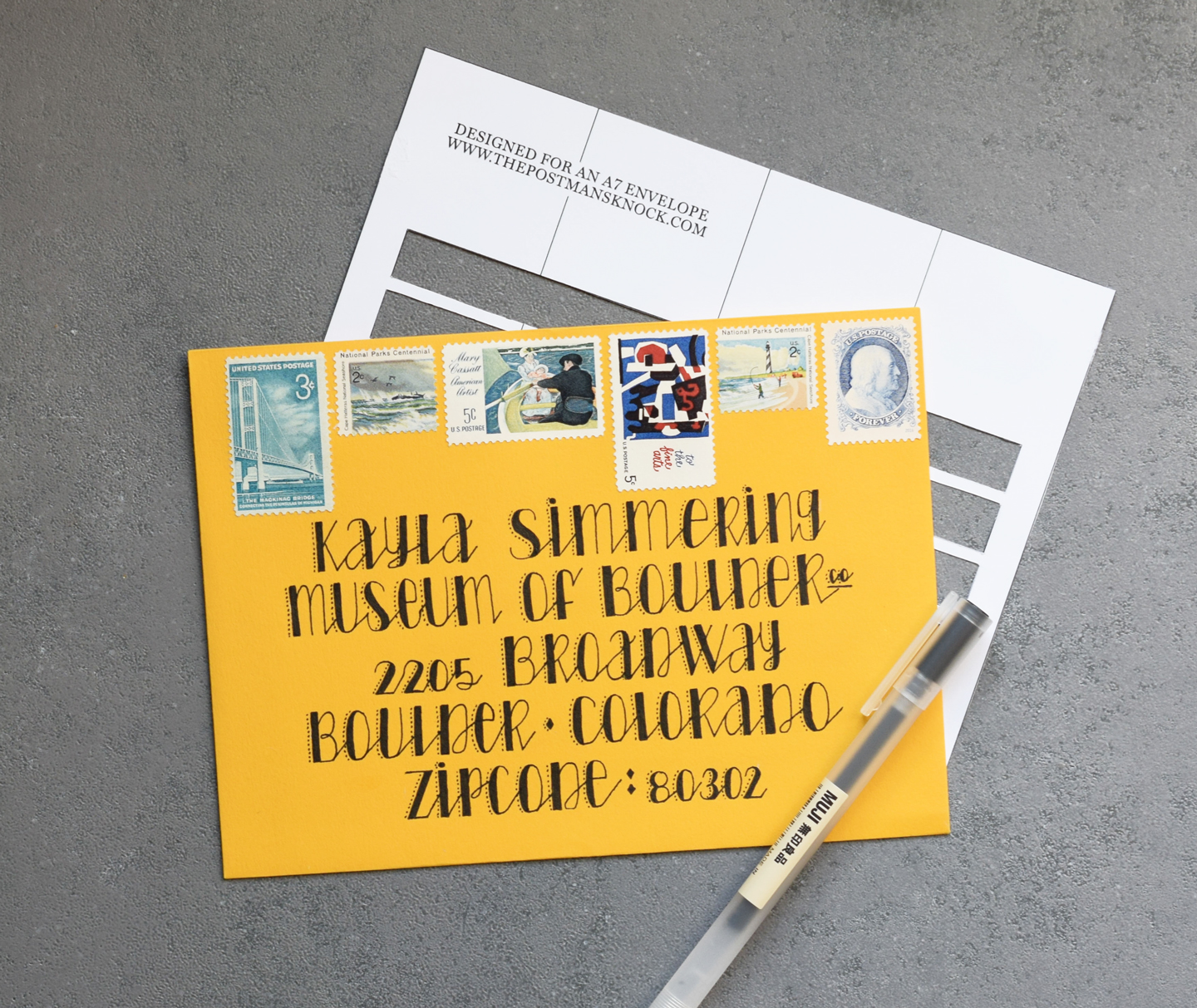 FREE Envelope Address Guidelines Template for Calligraphy + Hand Lettering