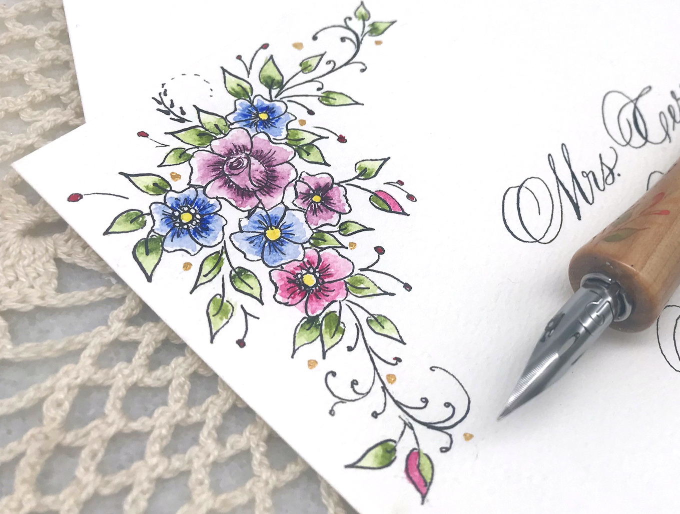 Fabulous Floral Calligraphy Flourishes: Guest Tutorial by Jodean Cooper