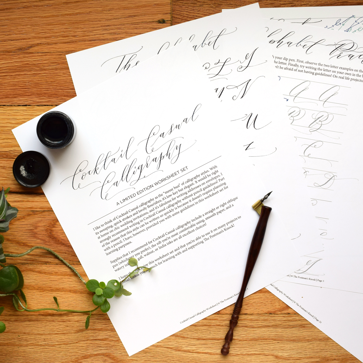 Cocktail Casual Calligraphy Worksheet (Limited Edition)