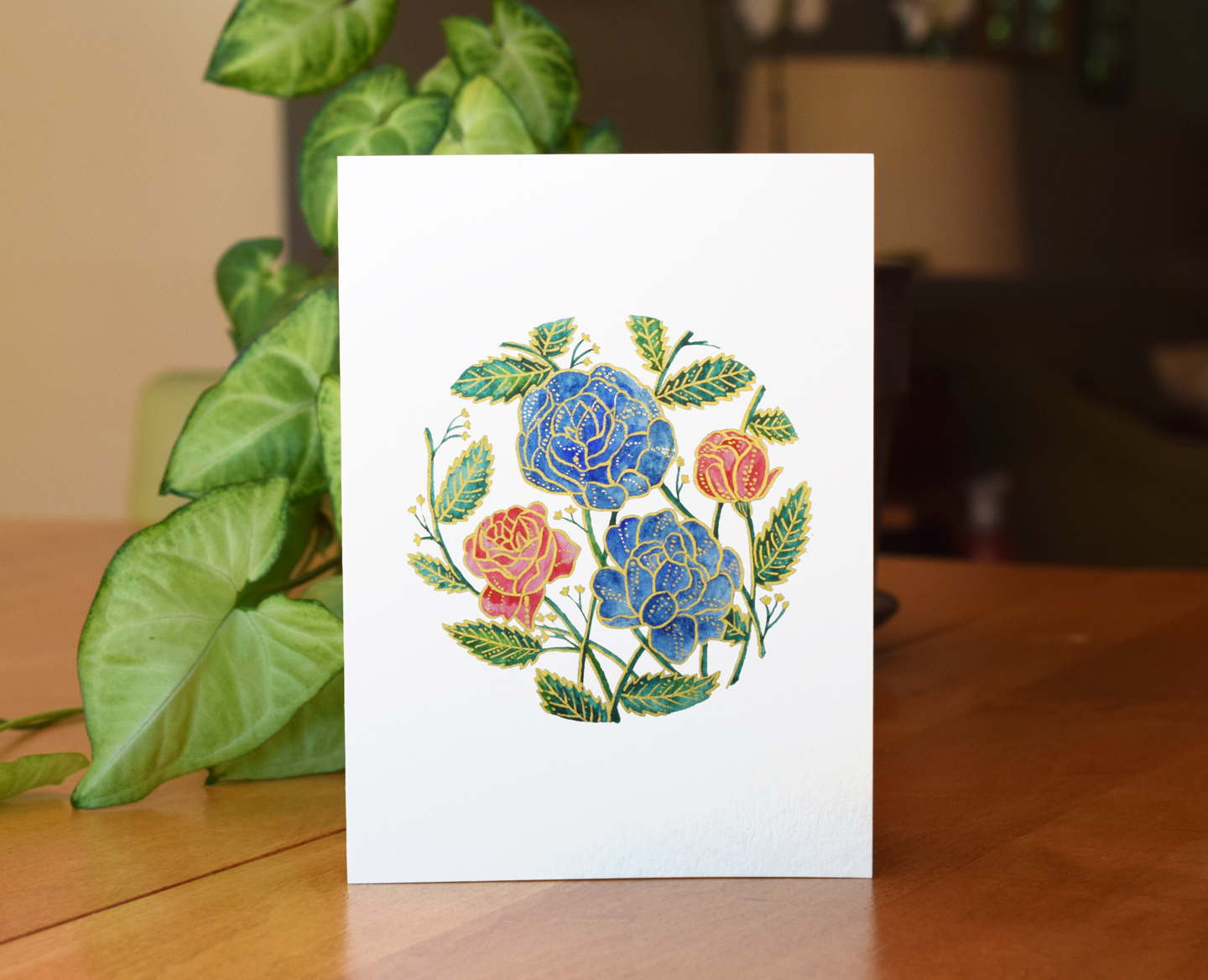 Gorgeous Gold and Watercolor Flowers Tutorial