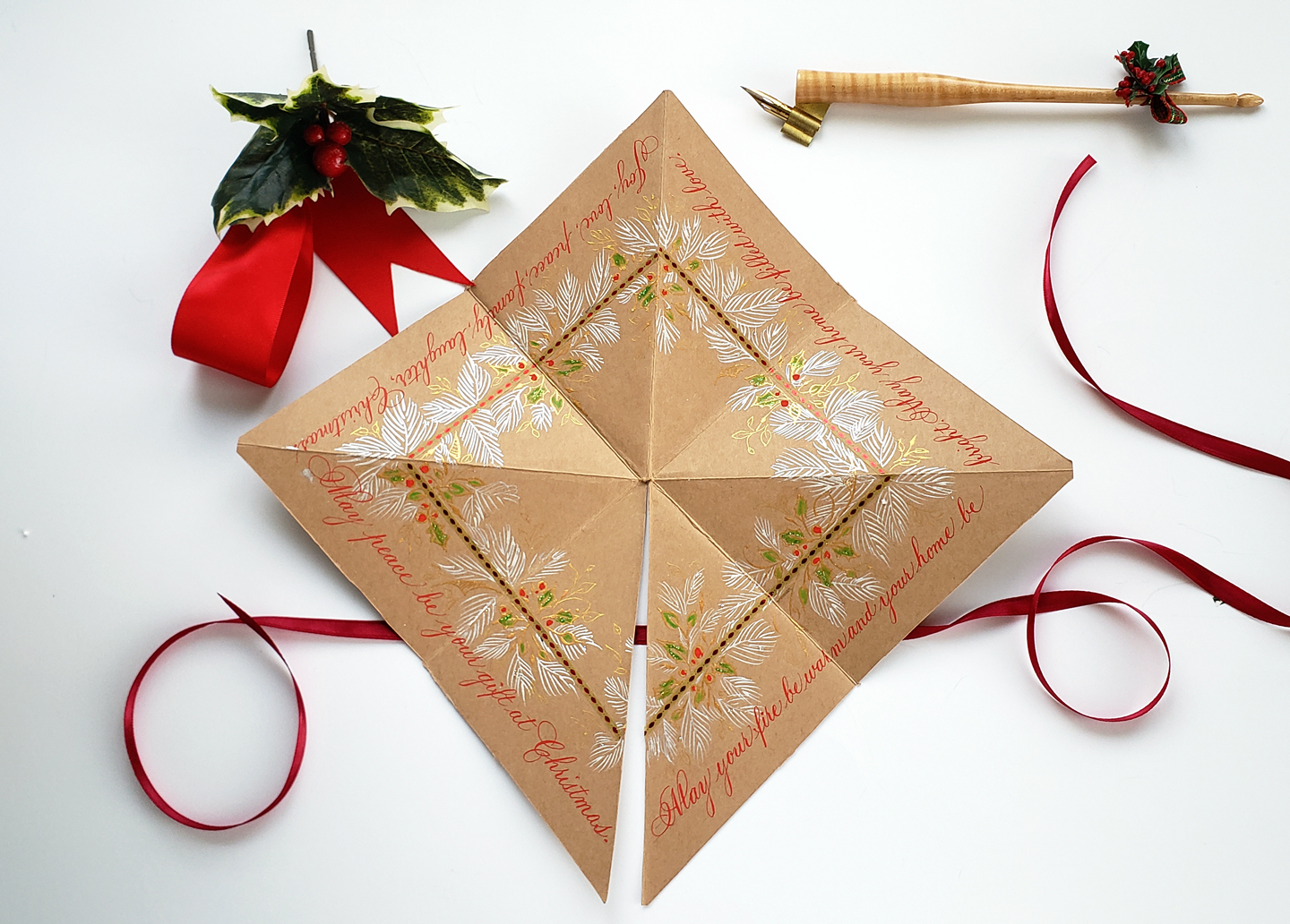 Triangle Fold Holiday Card Tutorial by Phyllis Macaluso