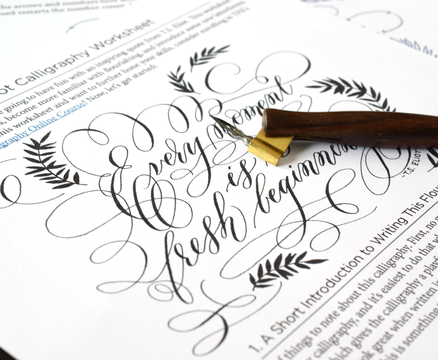 Printable Pencil Calligraphy Worksheet – The Postman's Knock