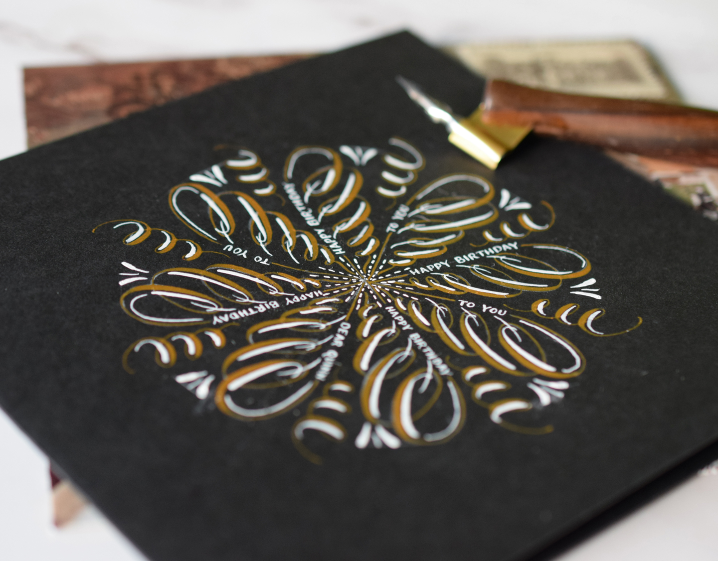 Marvelous Medallion Calligraphy Birthday Card Tutorial