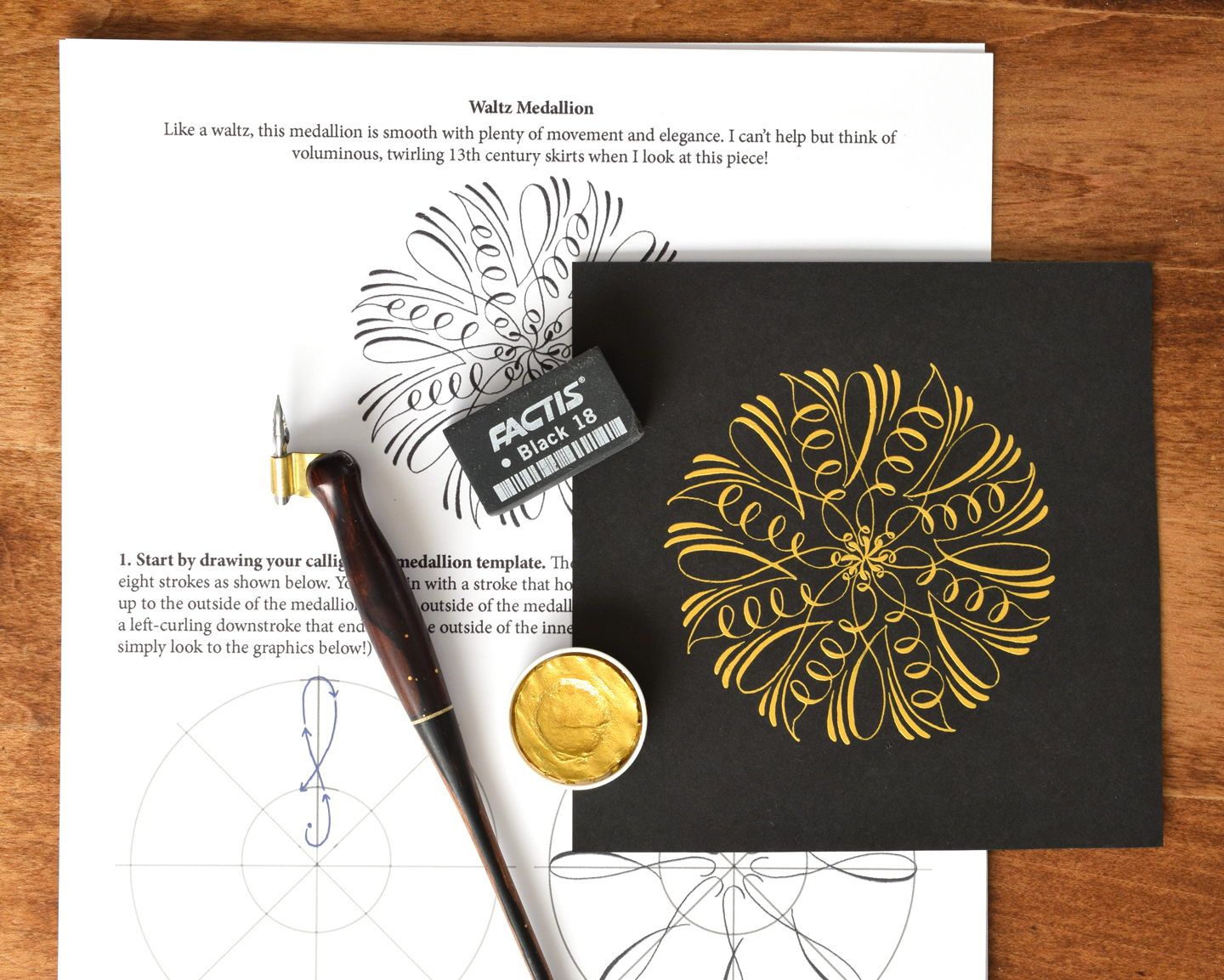 💃 The Dancing Pen Calligraphy Medallions Worksheet Has Arrived!