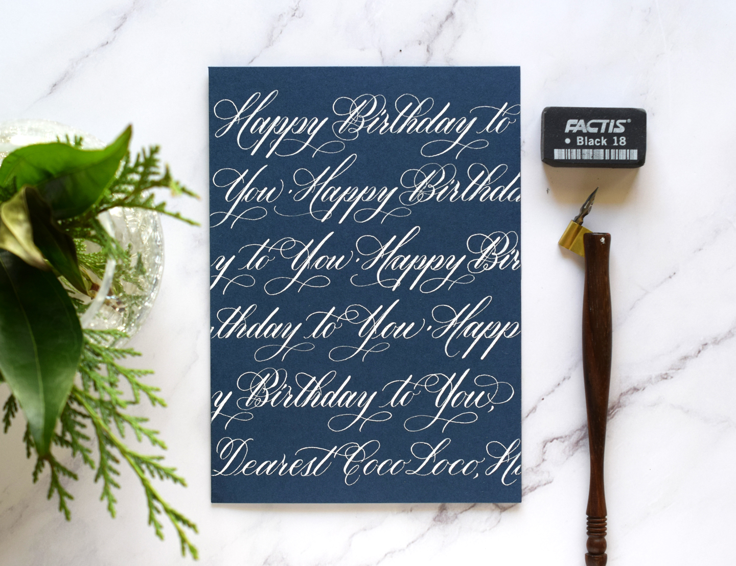 The “Little Black Dress” of Calligraphy Birthday Cards