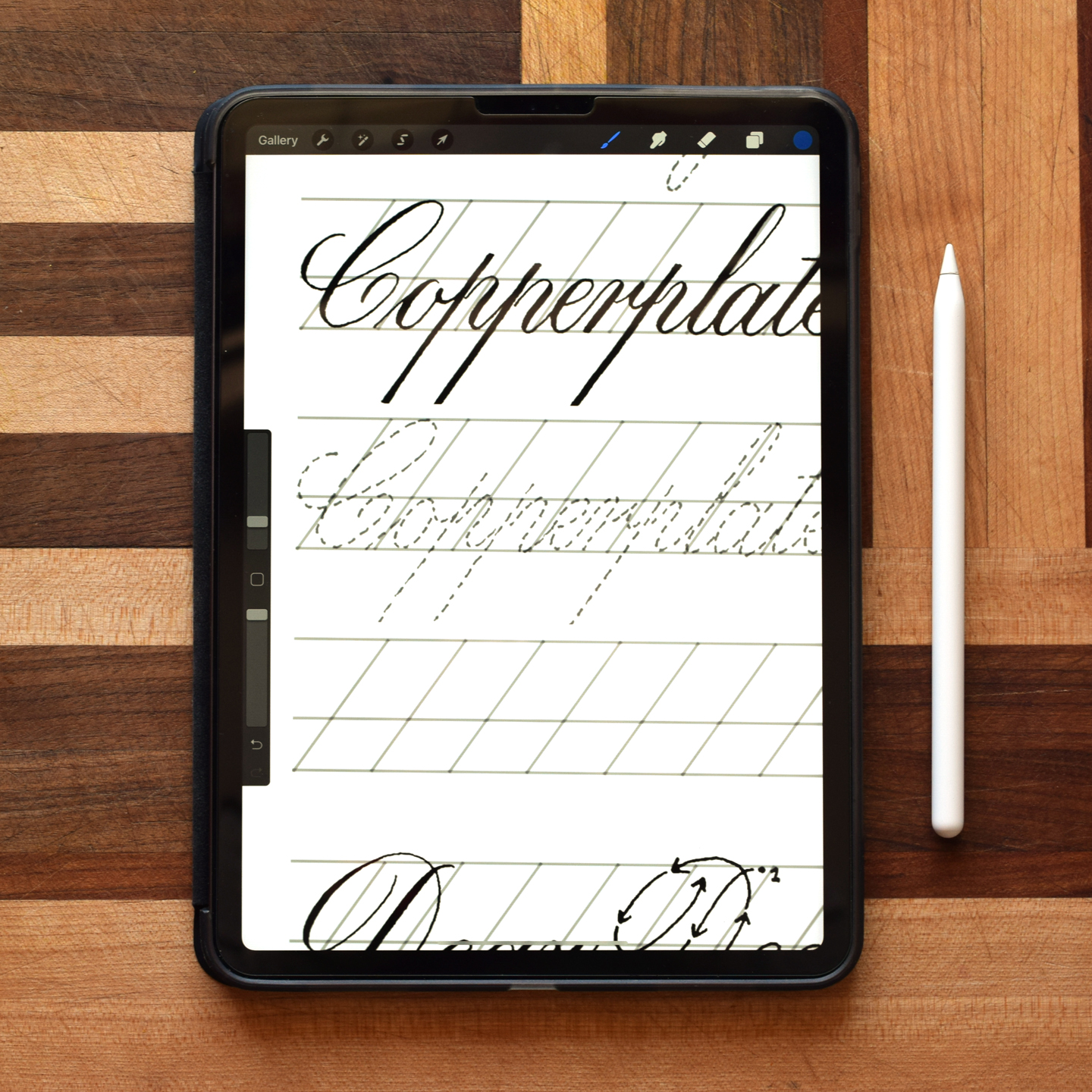 Copperplate Calligraphy Procreate Worksheet