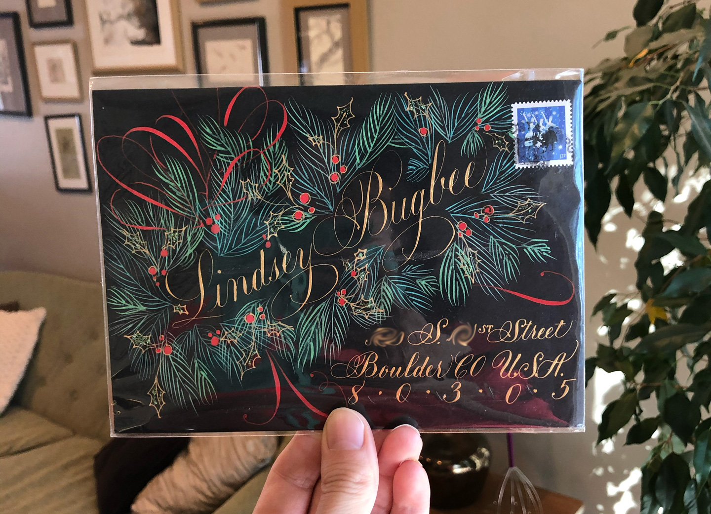 Festive Bough Calligraphy Flourish Tutorial by Phyllis Macaluso