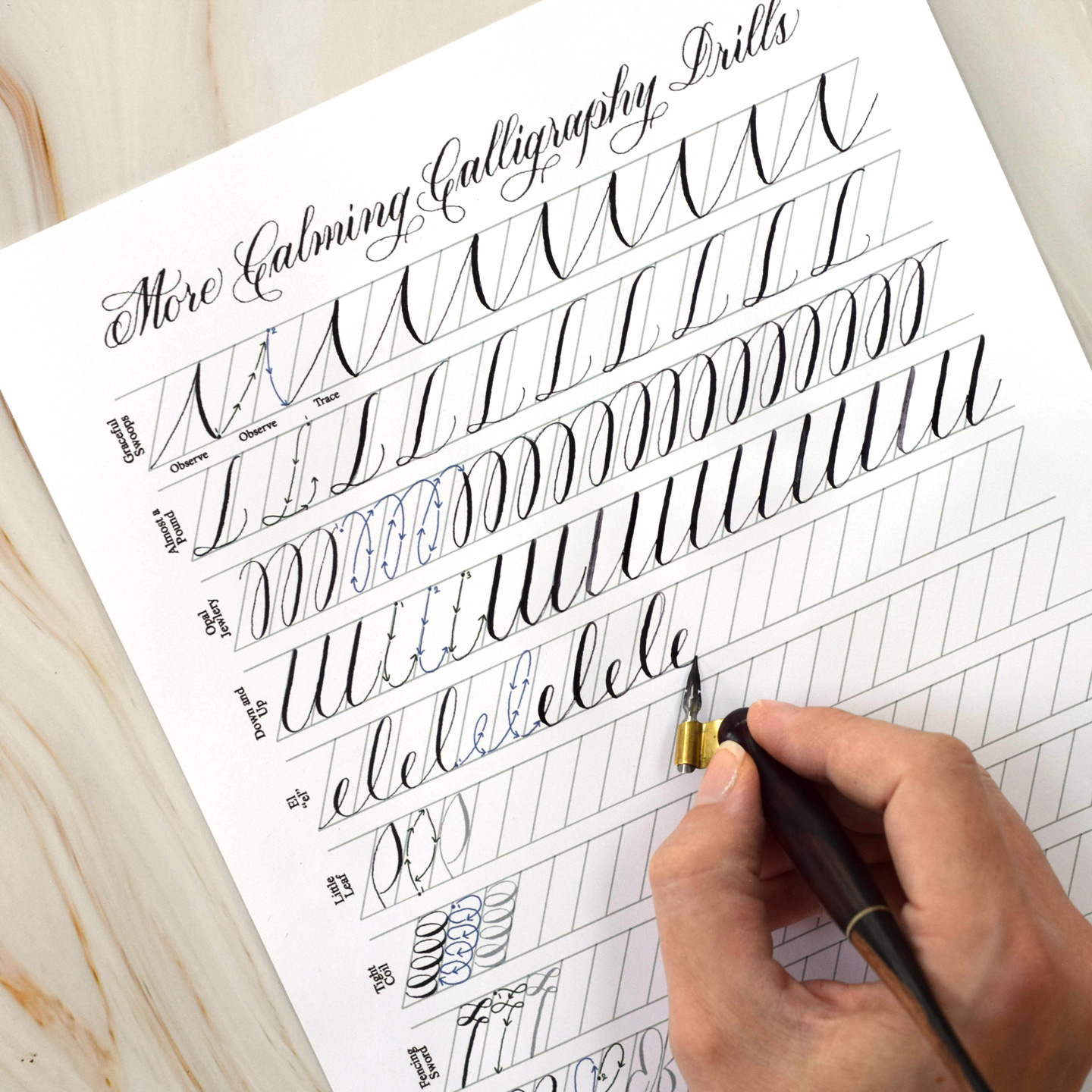 More Calming Calligraphy Drills – The Postman's Knock