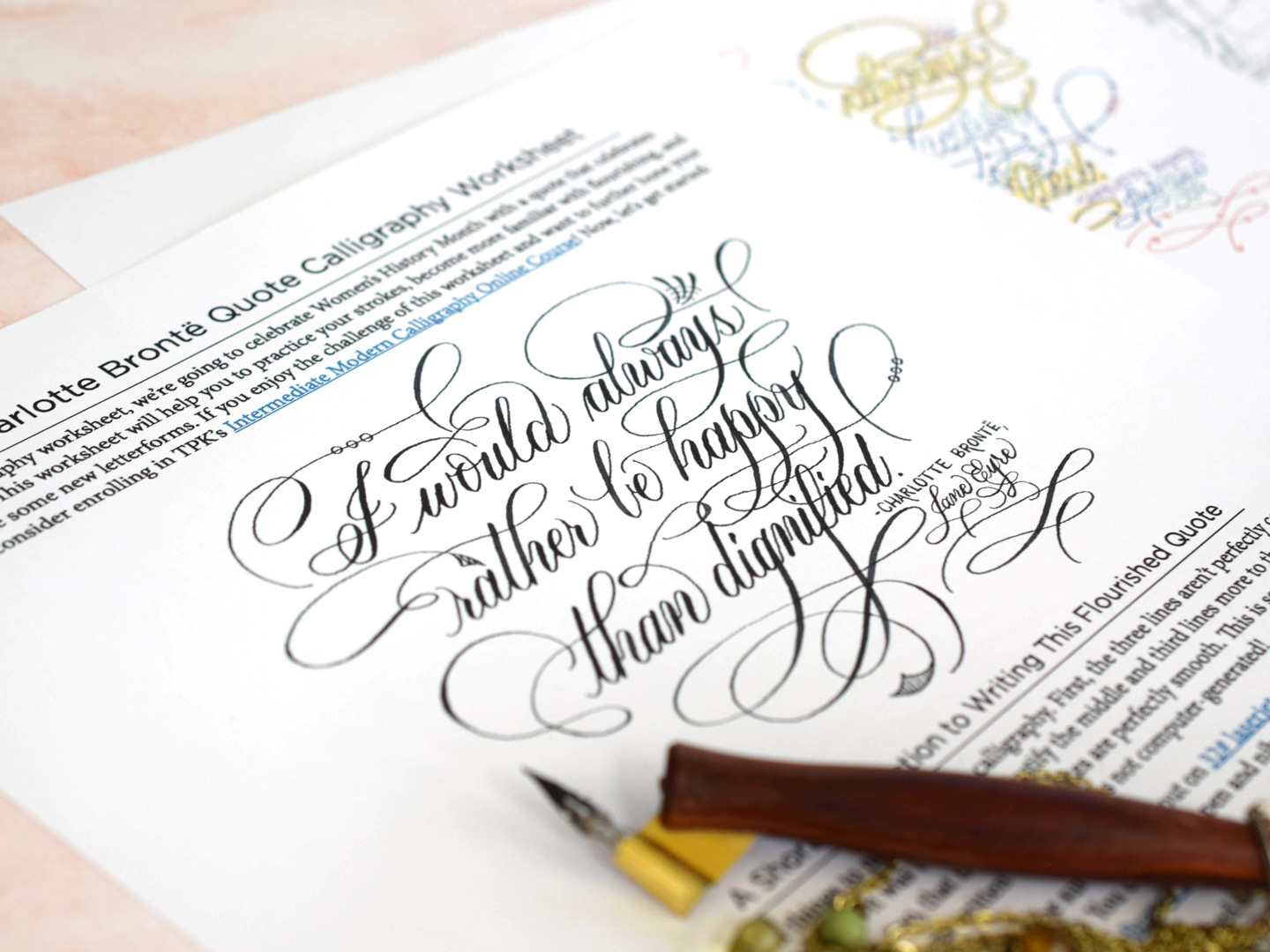 Free Calligraphy Quote Worksheet for Women’s History Month
