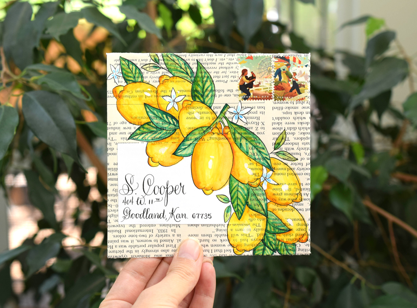 Jubilant Watercolor Lemons Mail Art Tutorial