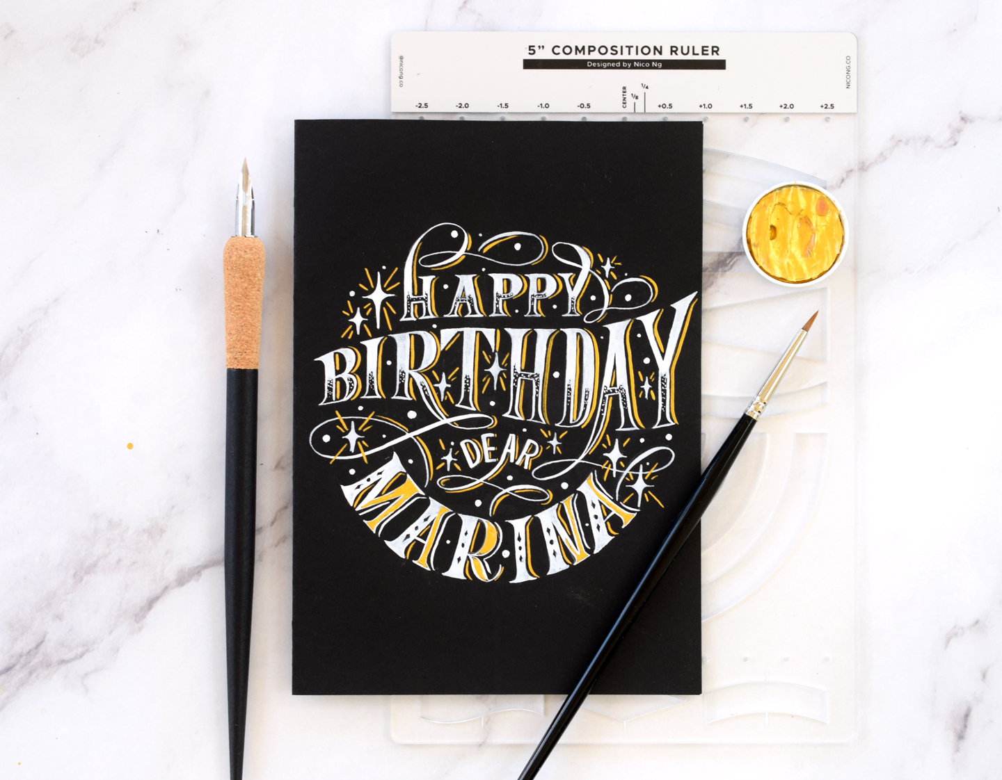 How to Make a Fabulous Hand-Lettered Birthday Card