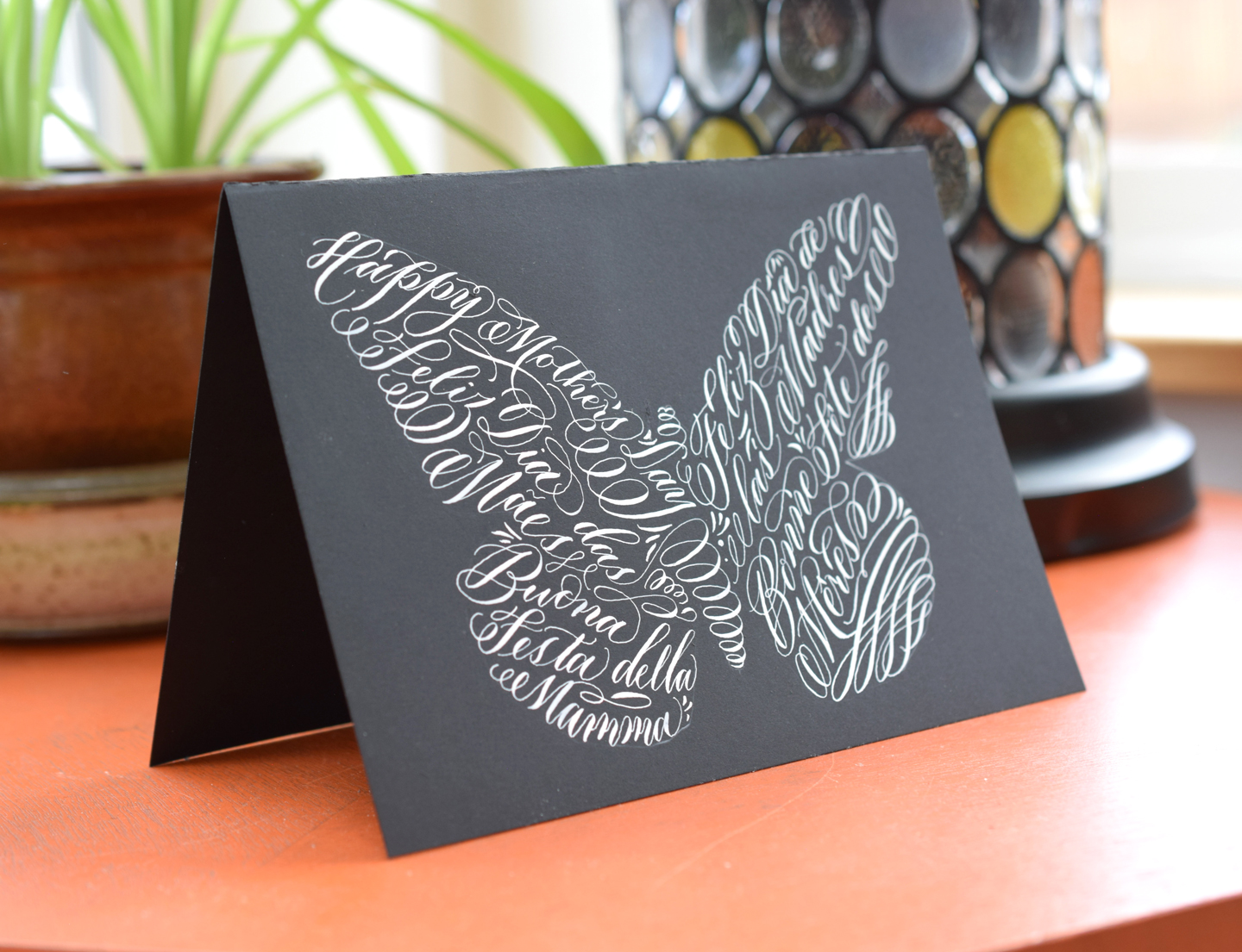 Quick Butterfly-Themed Calligraphy Mother’s Day Card Tutorial