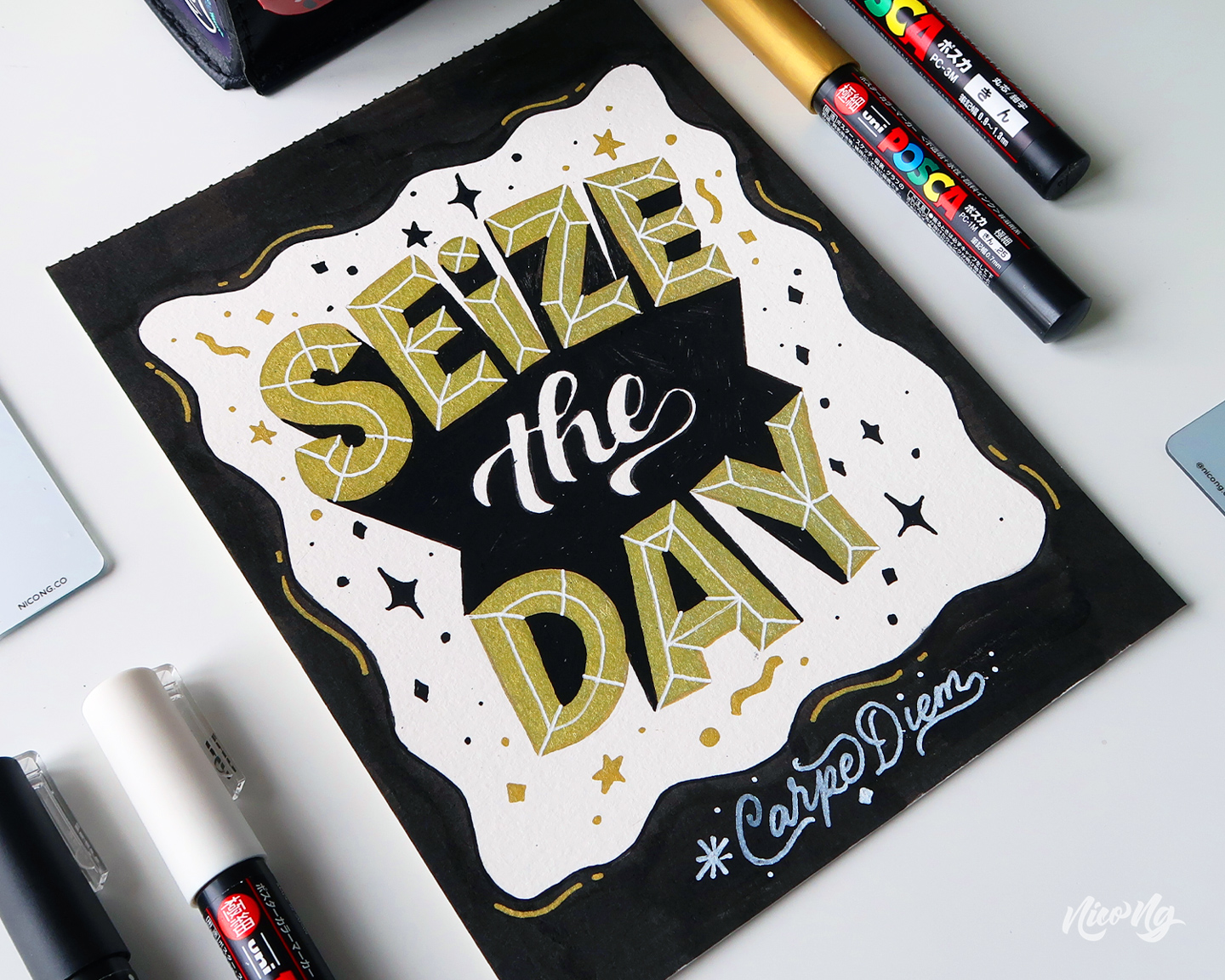 Radiant Geometry Hand Lettering Tutorial by Nico Ng
