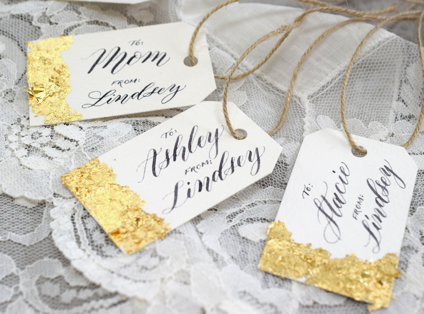 Quick + Stunning Gilded Gift Tags Tutorial