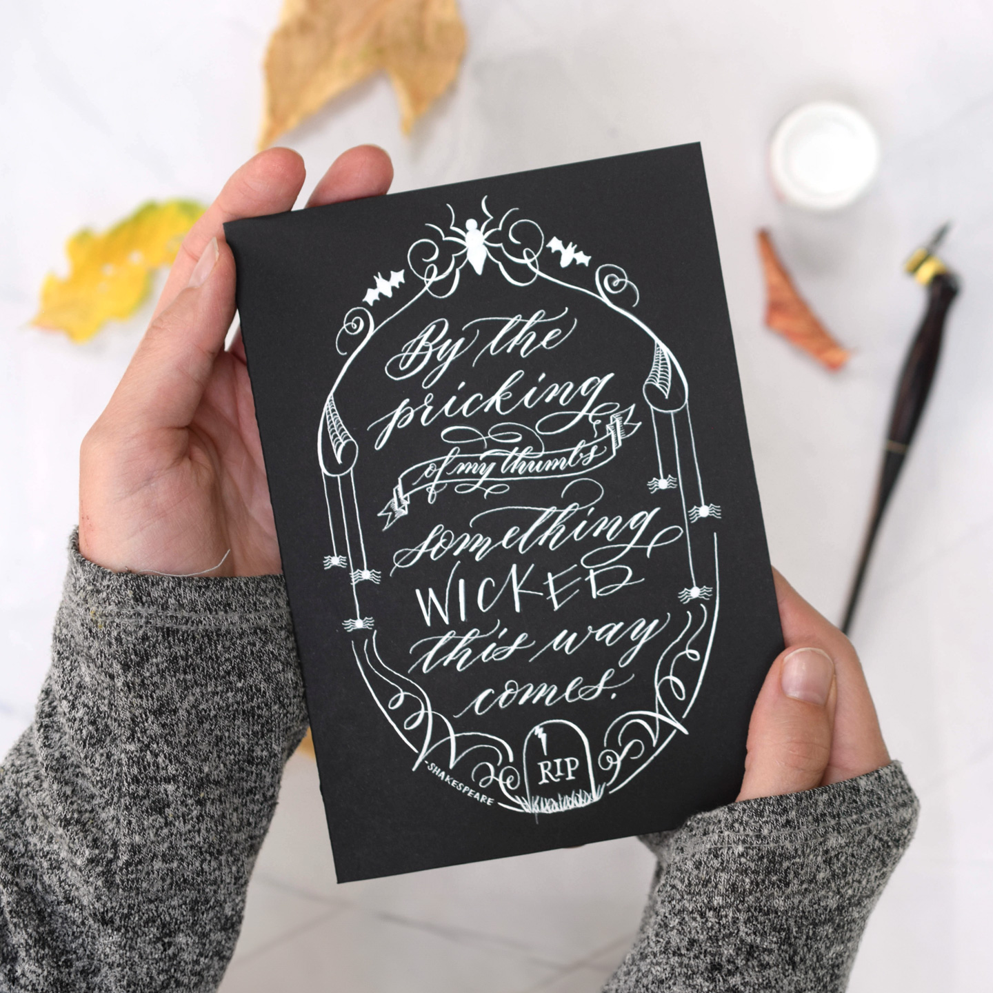 Creepy Halloween Calligraphy Quote Tutorial