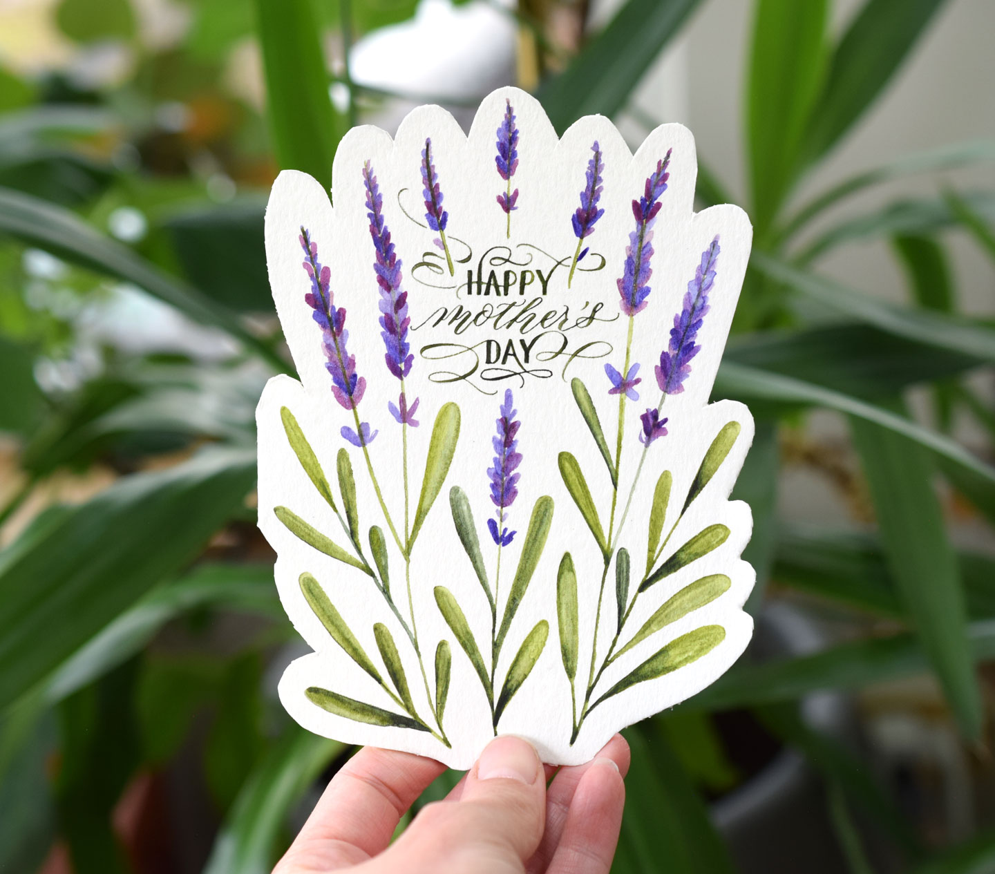 Watercolor Lavender Mother’s Day Card Tutorial