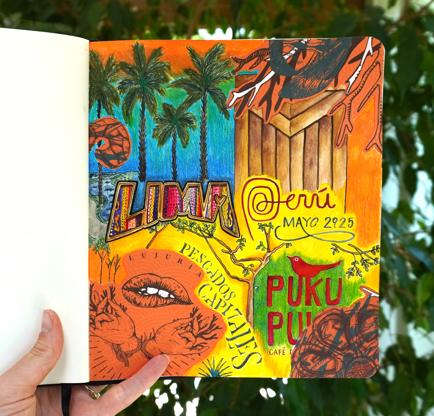 Travel Memories Sketchbook Page Tutorial