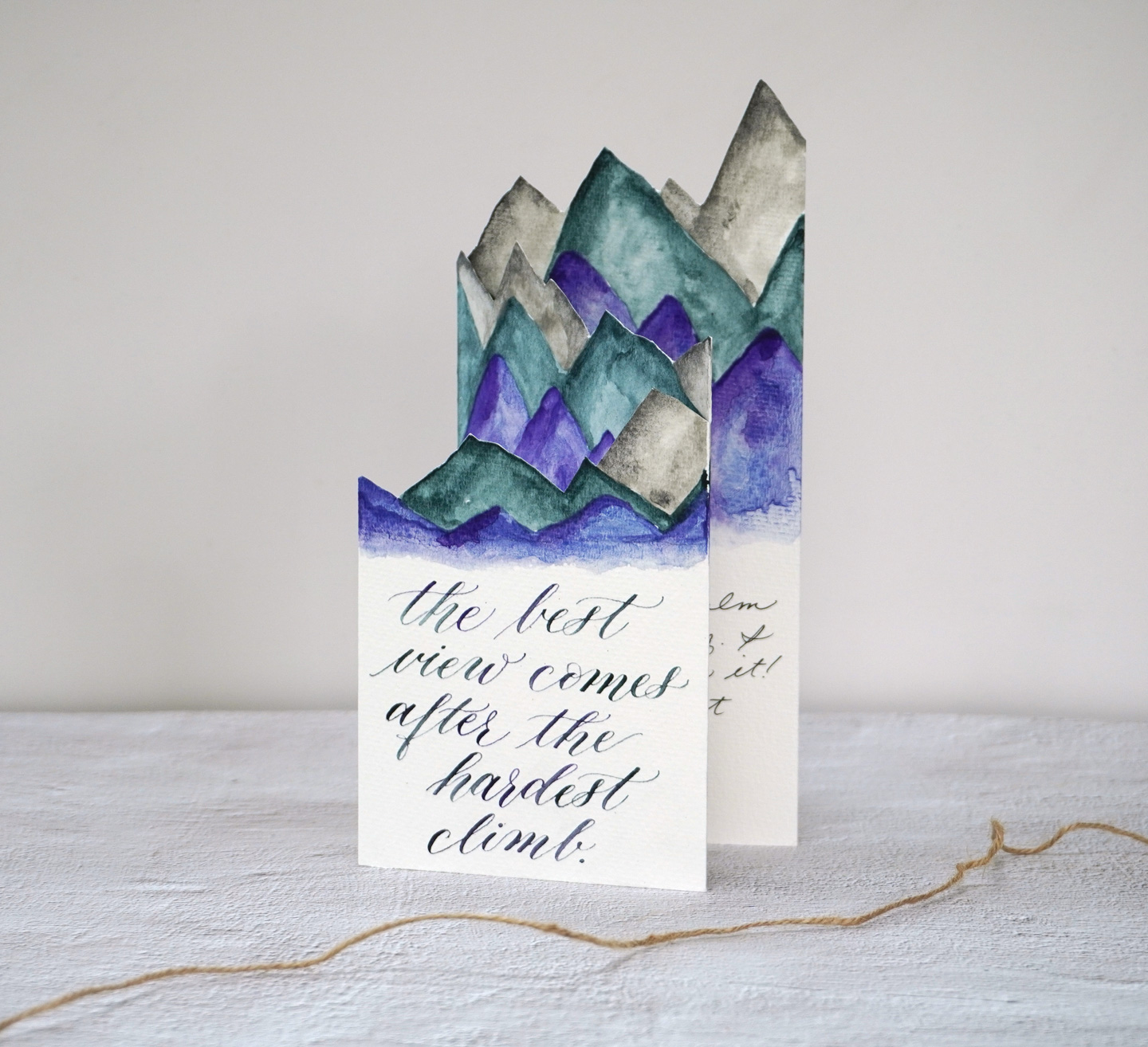 Trifold Watercolor Mountains Card Tutorial