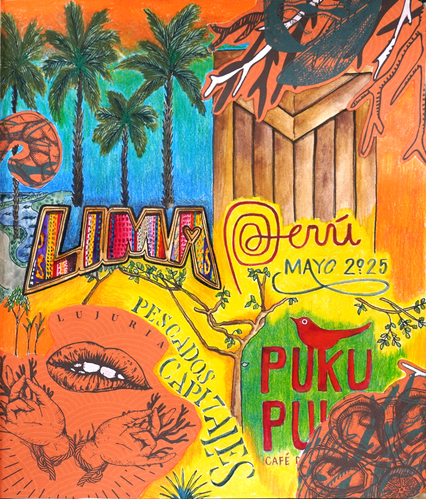 Travel Memories Sketchbook Page Tutorial