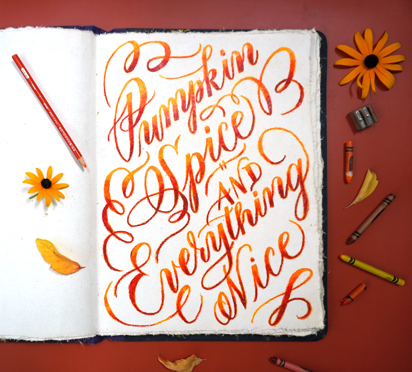 How to Make Ombré Wax Crayon Calligraphy